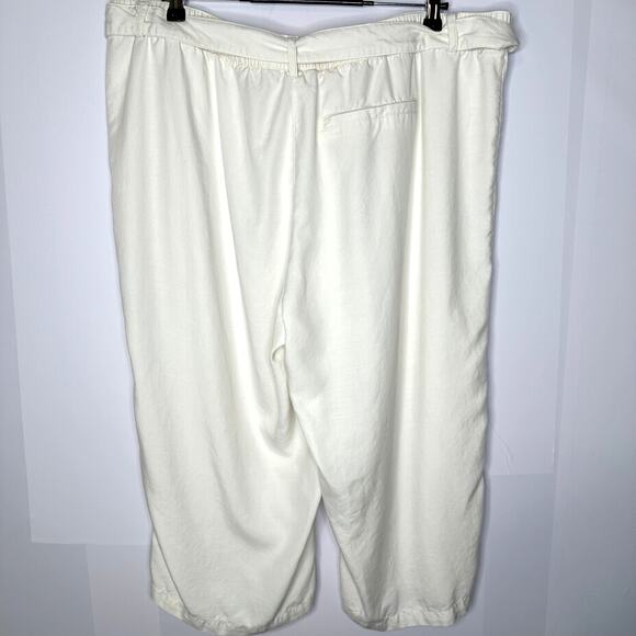 Soft Surroundings Crop White Wide Leg Soft Relaxed Pants Plus Size Women's 2X - Picture 4 of 5